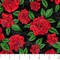 Till Death Us Do Part - Red Roses Black Multi Cotton Fabric by the Yard